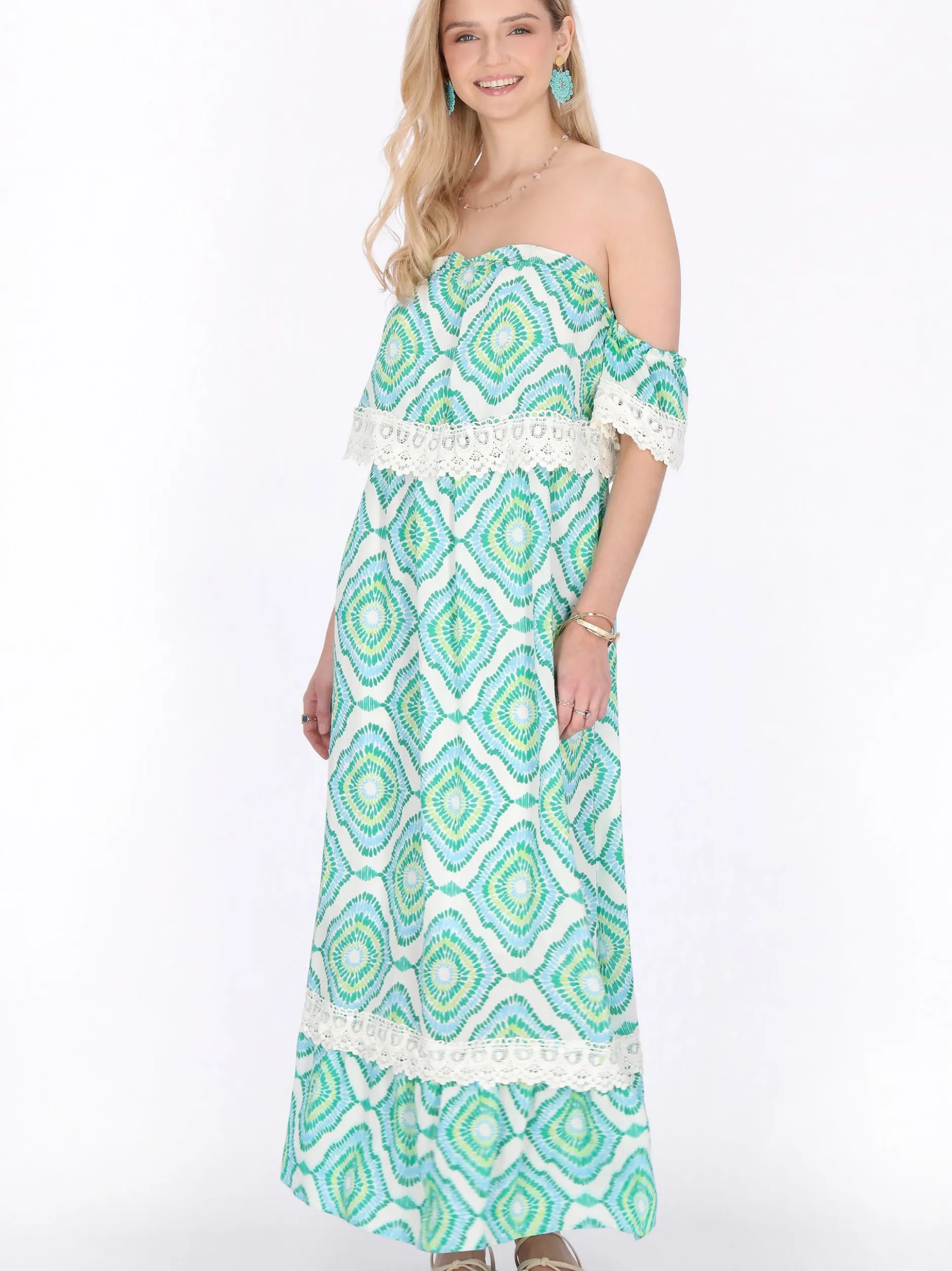 IZIA Damen Kleid in grün - Länge: mittel