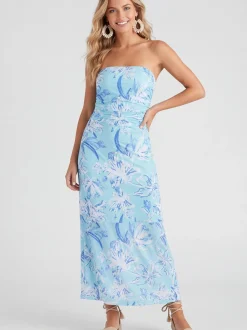 IZIA Damen Kleid in hellblau - Länge: mittel