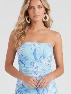 IZIA Damen Kleid in hellblau - Länge: mittel