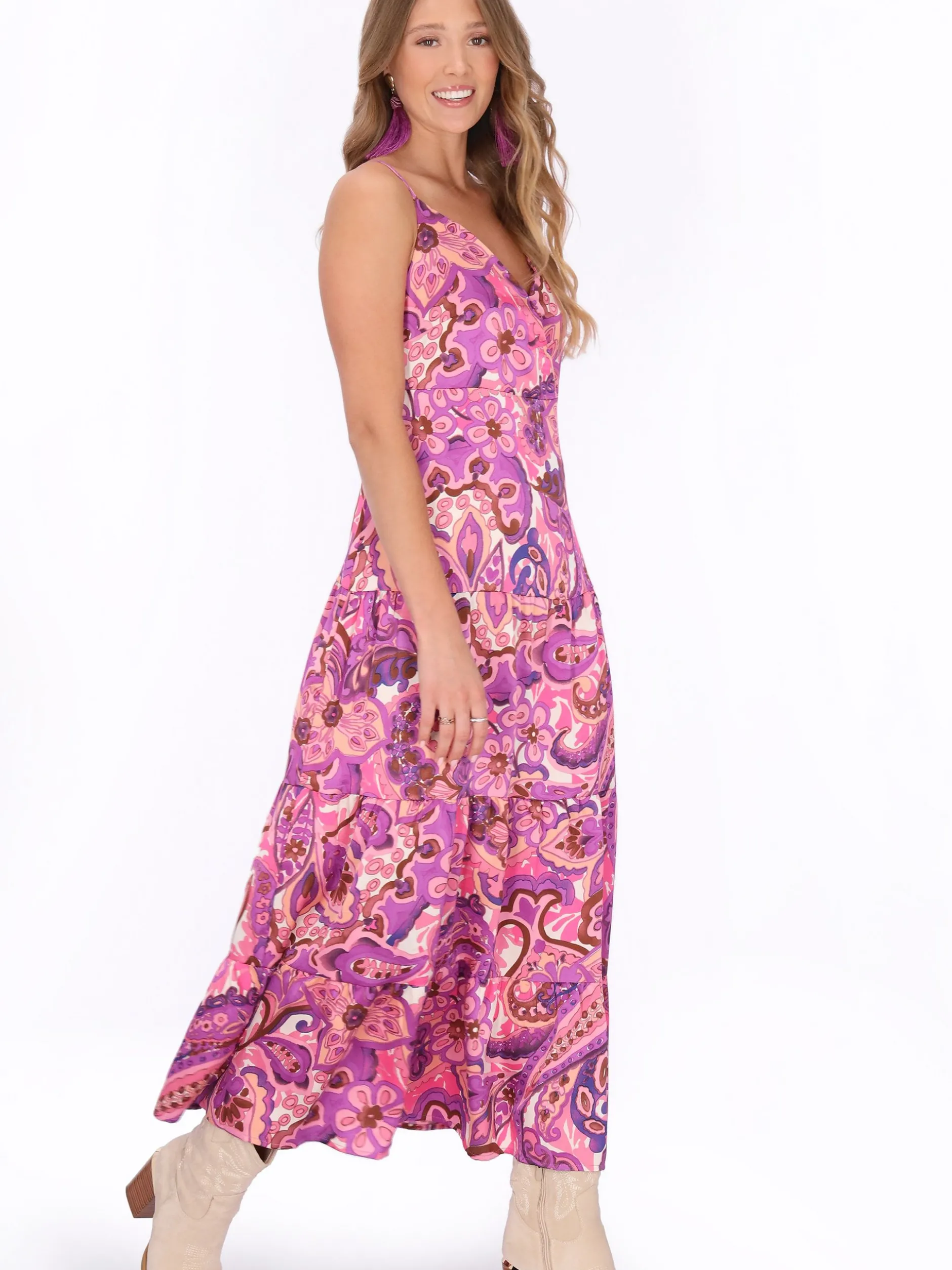 IZIA Damen Kleid in lila - Länge: mittel
