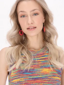 IZIA Damen Kleid in mehrfarbig - Ausschnitt: Rundhals
