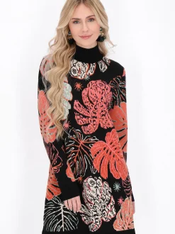 IZIA Damen Kleid in mehrfarbig - Länge: mittel