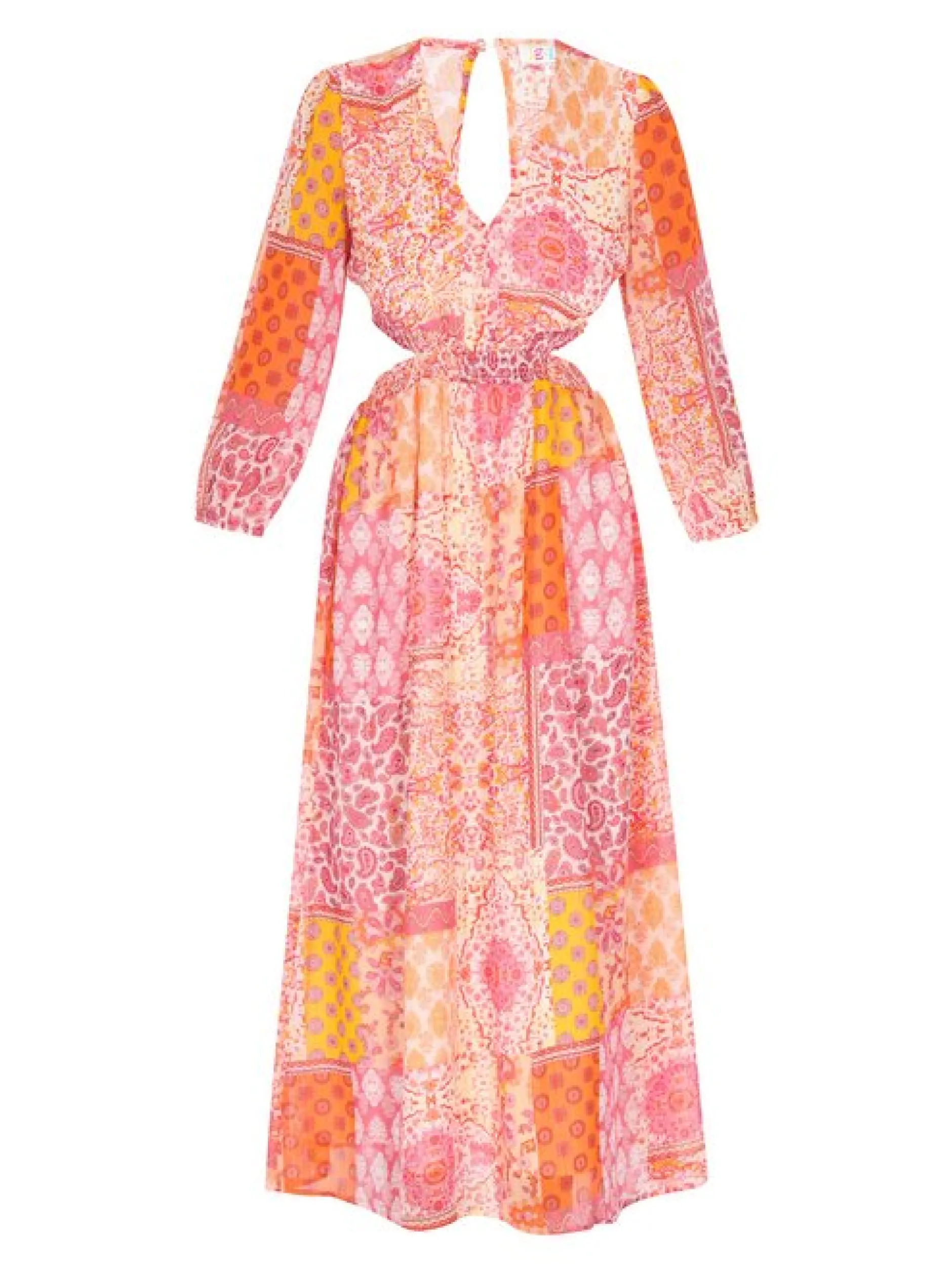IZIA Damen Kleid in orange - Länge: mittel