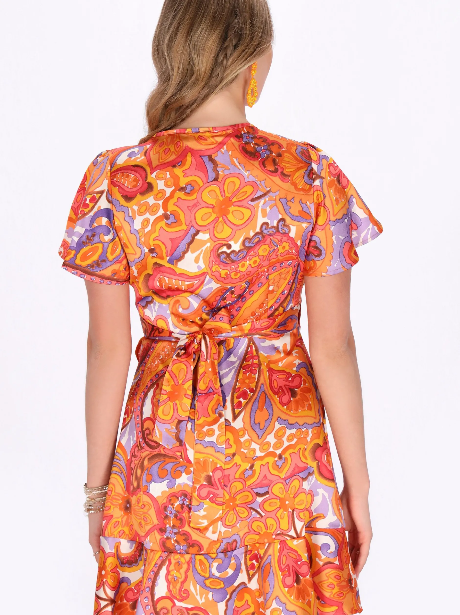 IZIA Damen Kleid in orange - Länge: mittel