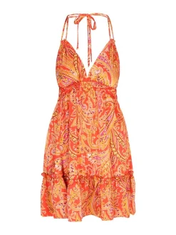 IZIA Damen Kleid in orange - Länge: mittel