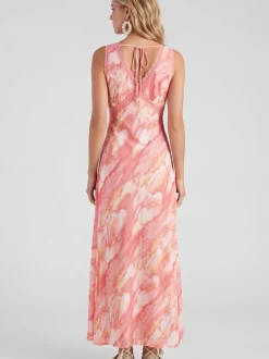 IZIA Damen Kleid in orange - Länge: mittel