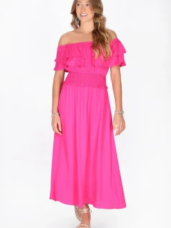IZIA Damen Kleid in pink - Länge: mittel