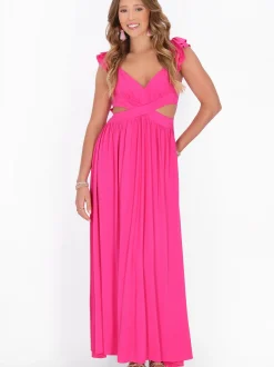 IZIA Damen Kleid in pink - Länge: mittel