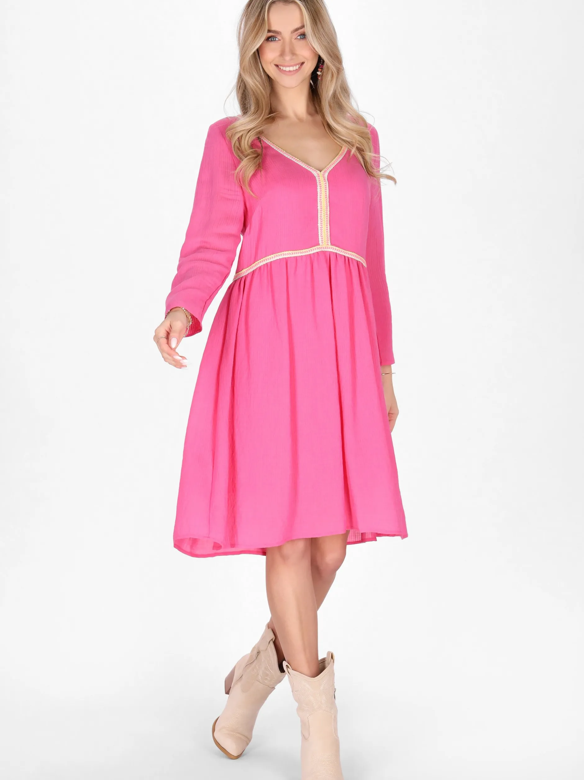 IZIA Damen Kleid in pink - Länge: mittel