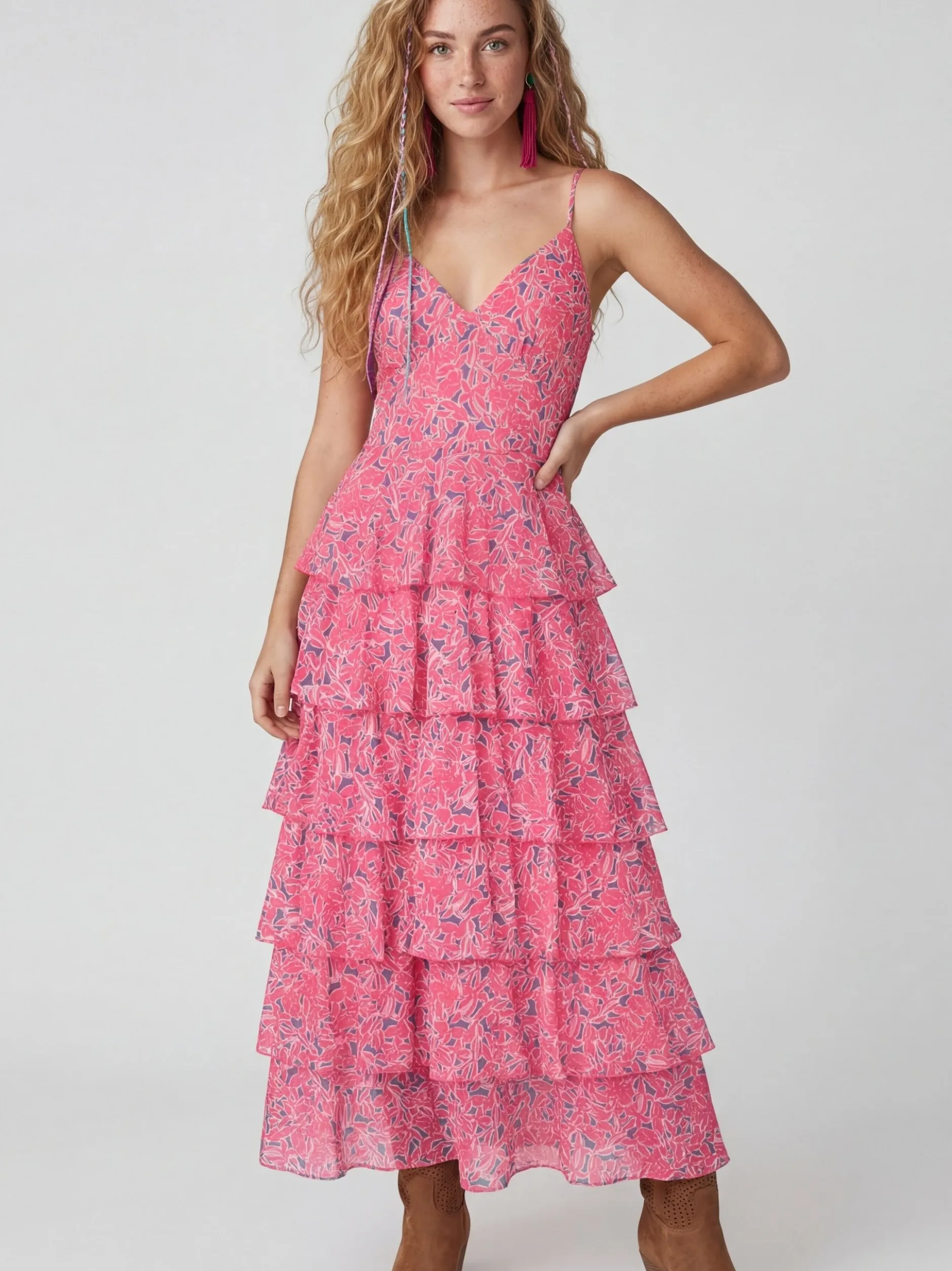 IZIA Damen Kleid in pink - Länge: mittel