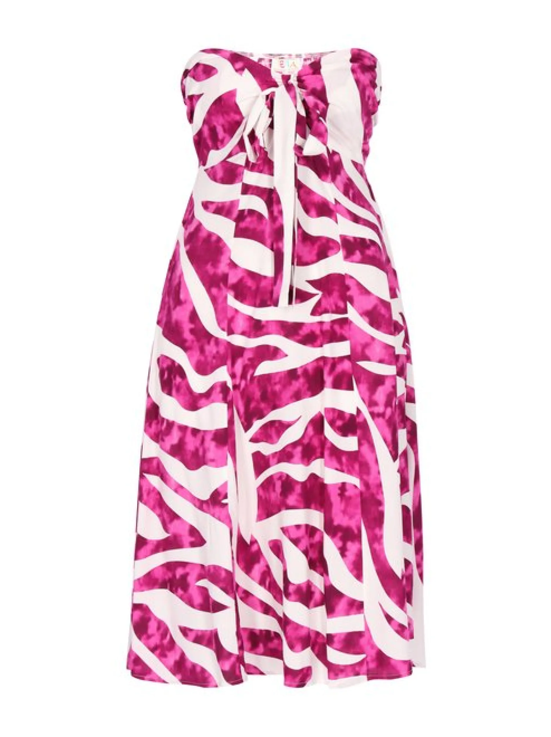 IZIA Damen Kleid in pink weiß - Länge: mittel