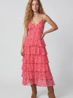 IZIA Damen Kleid in rot - Länge: mittel