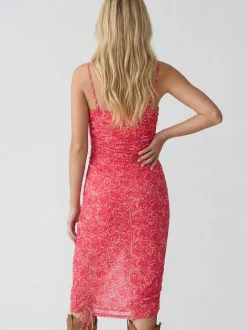 IZIA Damen Kleid in rot - Länge: mittel