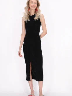 IZIA Damen Kleid in schwarz - Ausschnitt: Rundhals