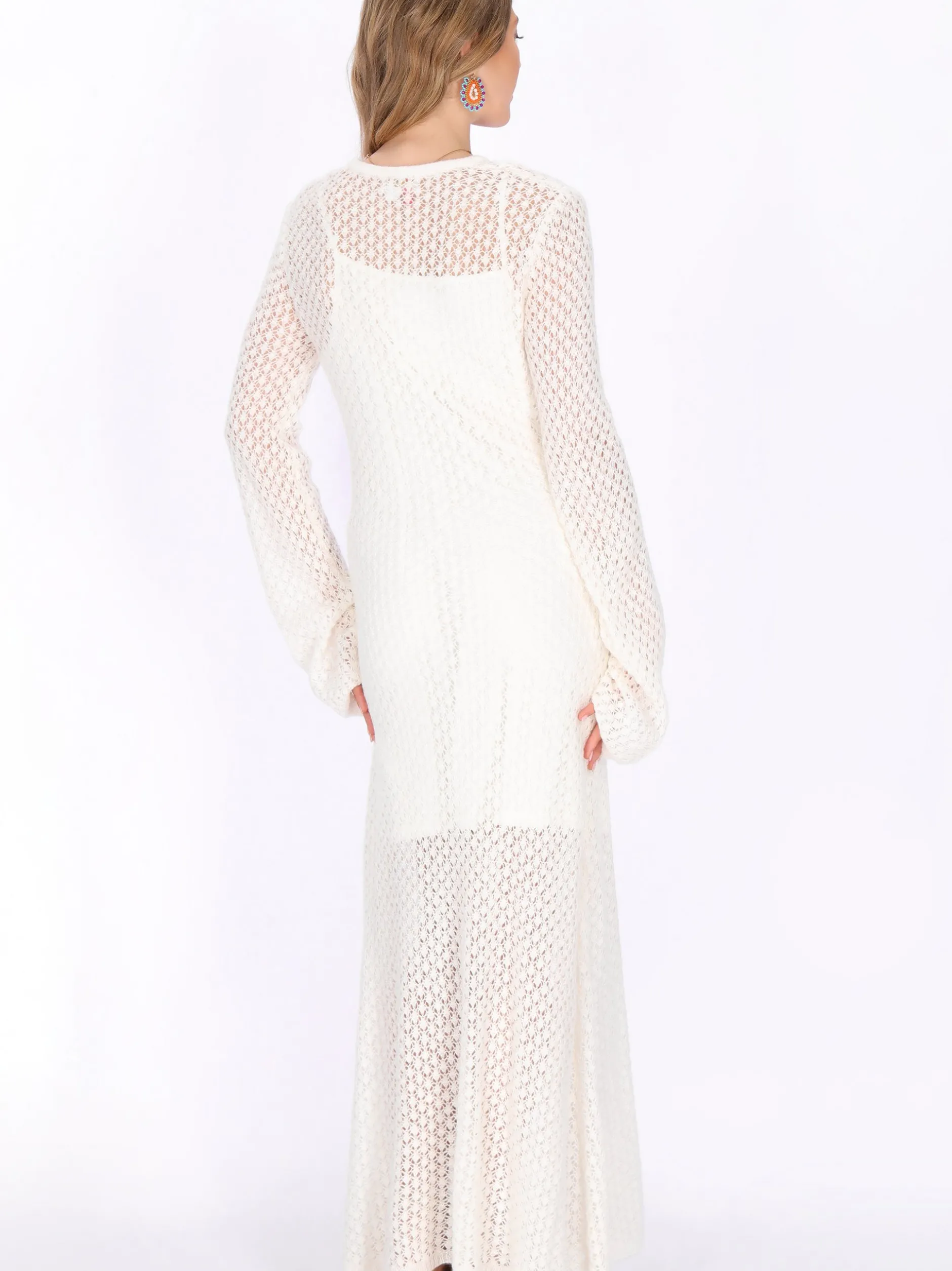 IZIA Damen Kleid in weiß - Ausschnitt: Rundhals