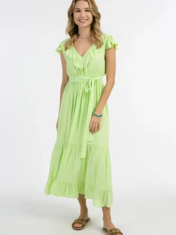 IZIA Damen Maxikleid in limone - Länge: mittel