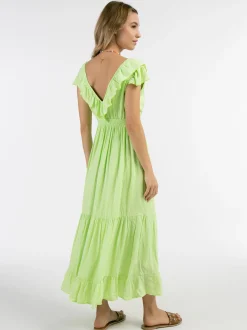 IZIA Damen Maxikleid in limone - Länge: mittel