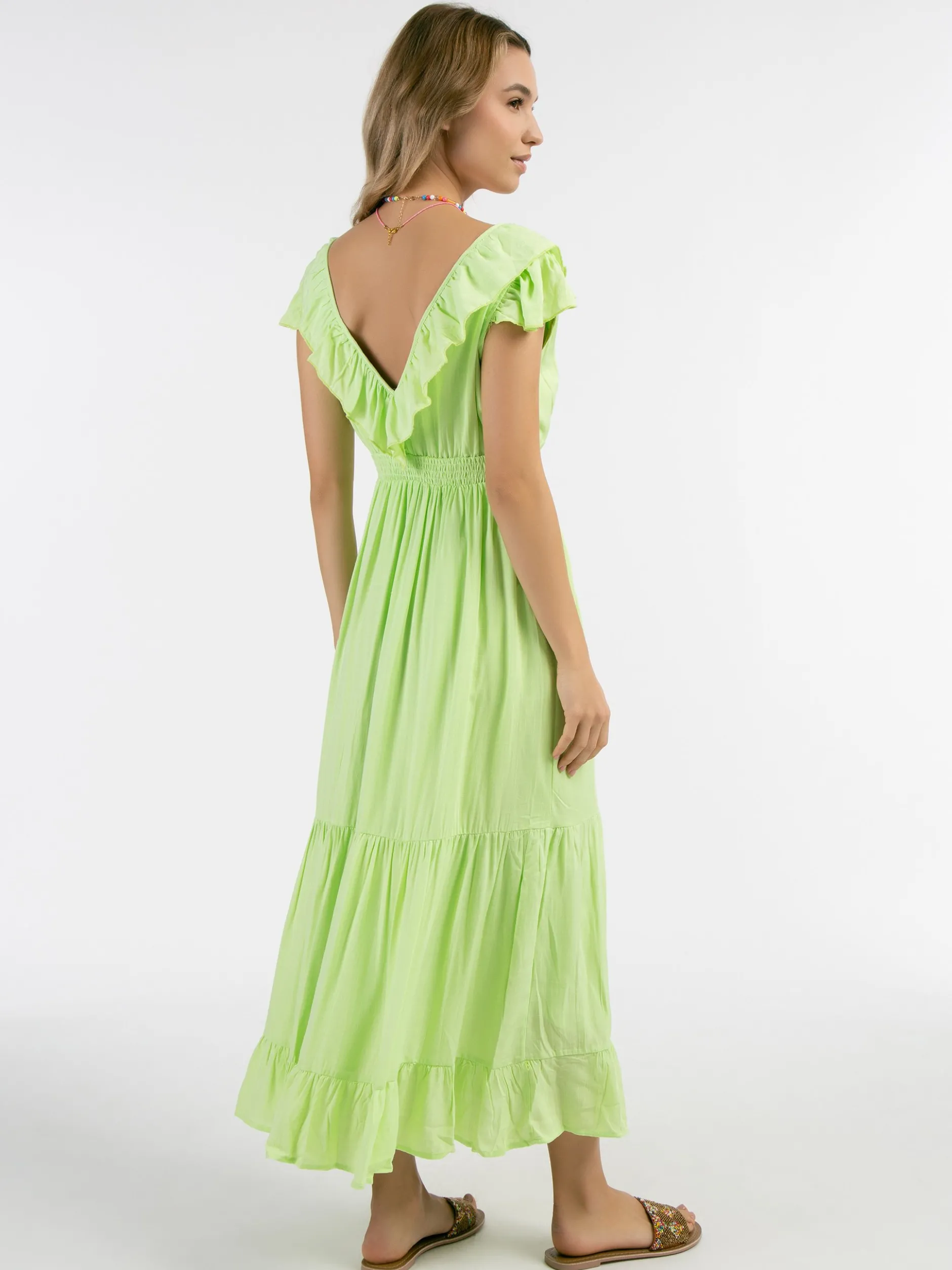 IZIA Damen Maxikleid in limone - Länge: mittel