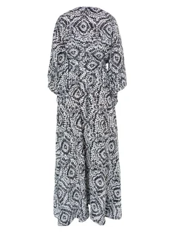 IZIA Damen Maxikleid mit Print in schwarz
