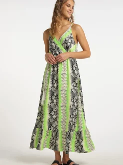 IZIA Damen Maxikleid mit Schlangen-Print in mehrfarbig