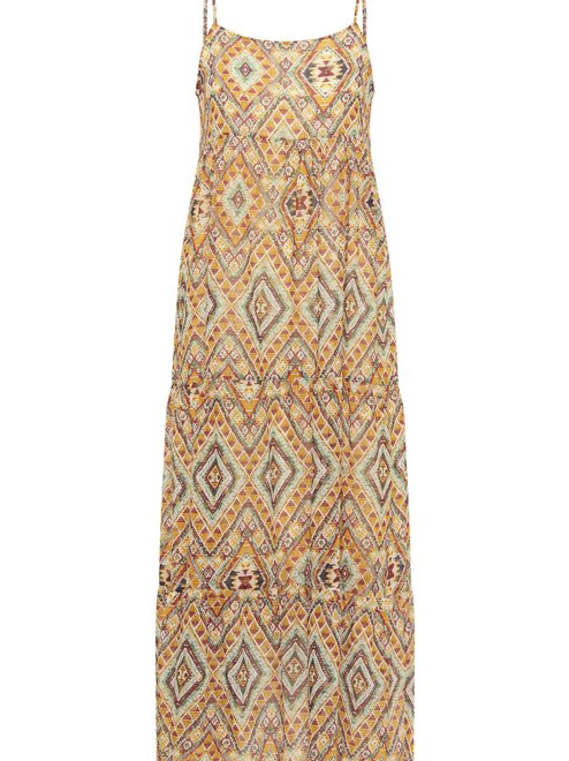 IZIA Damen Maxikleid mit Spaghettiträgern in orange