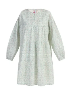 IZIA Damen Midikleid mit Allover-Print in türkis