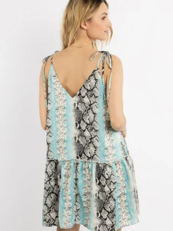 IZIA Damen Minikleid mit Schlangenprint in mehrfarbig