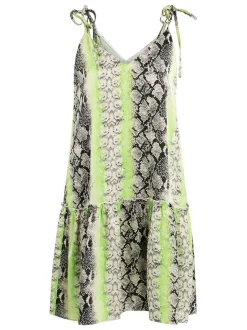 IZIA Damen Minikleid mit Schlangenprint in mehrfarbig