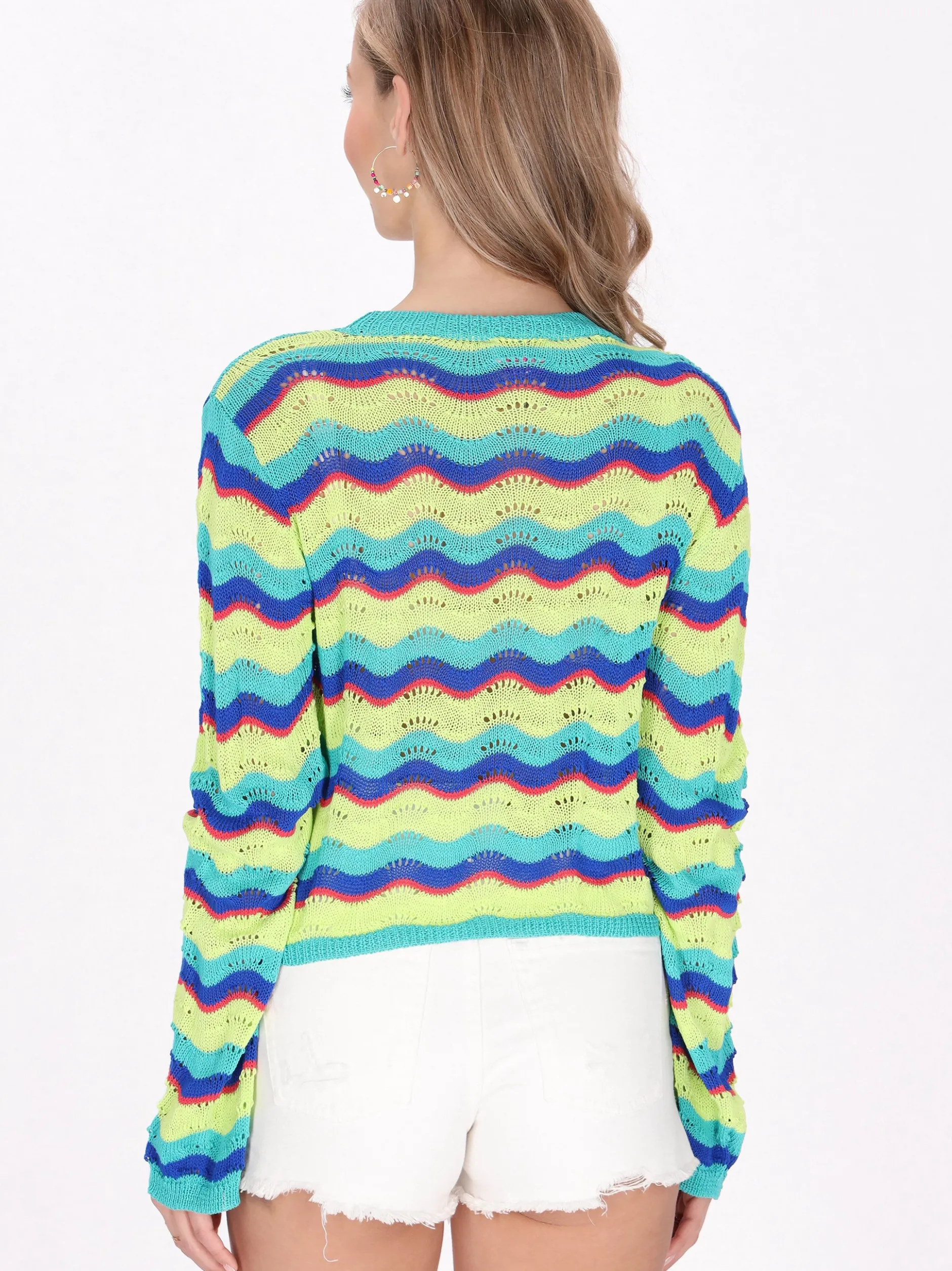 IZIA Damen Pullover in aqua - Ausschnitt: Rundhals