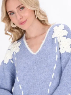 IZIA Damen Pullover in blau