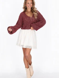 IZIA Damen Pullover in bordeaux