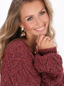 IZIA Damen Pullover in bordeaux