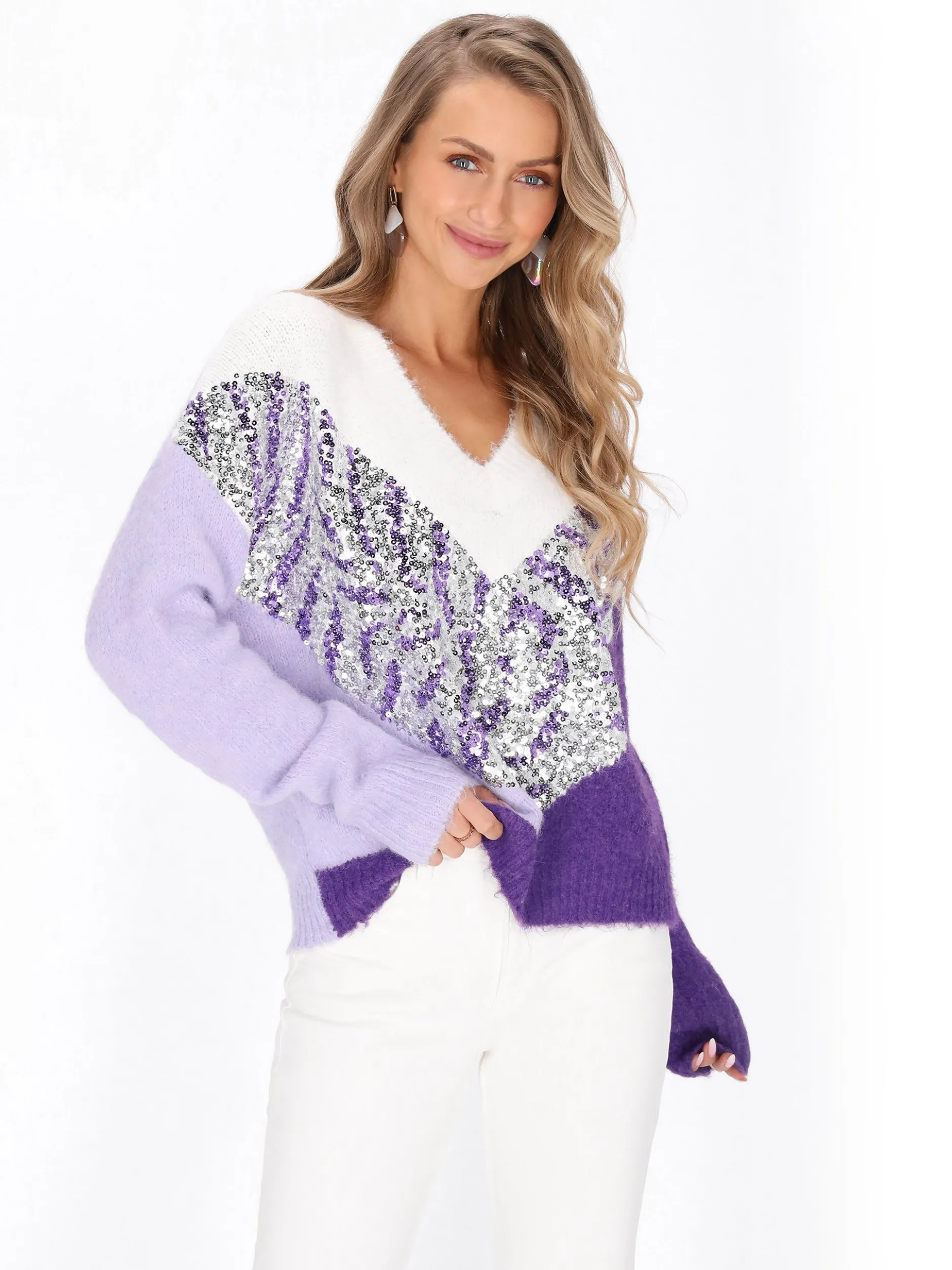 IZIA Damen Pullover in ecru