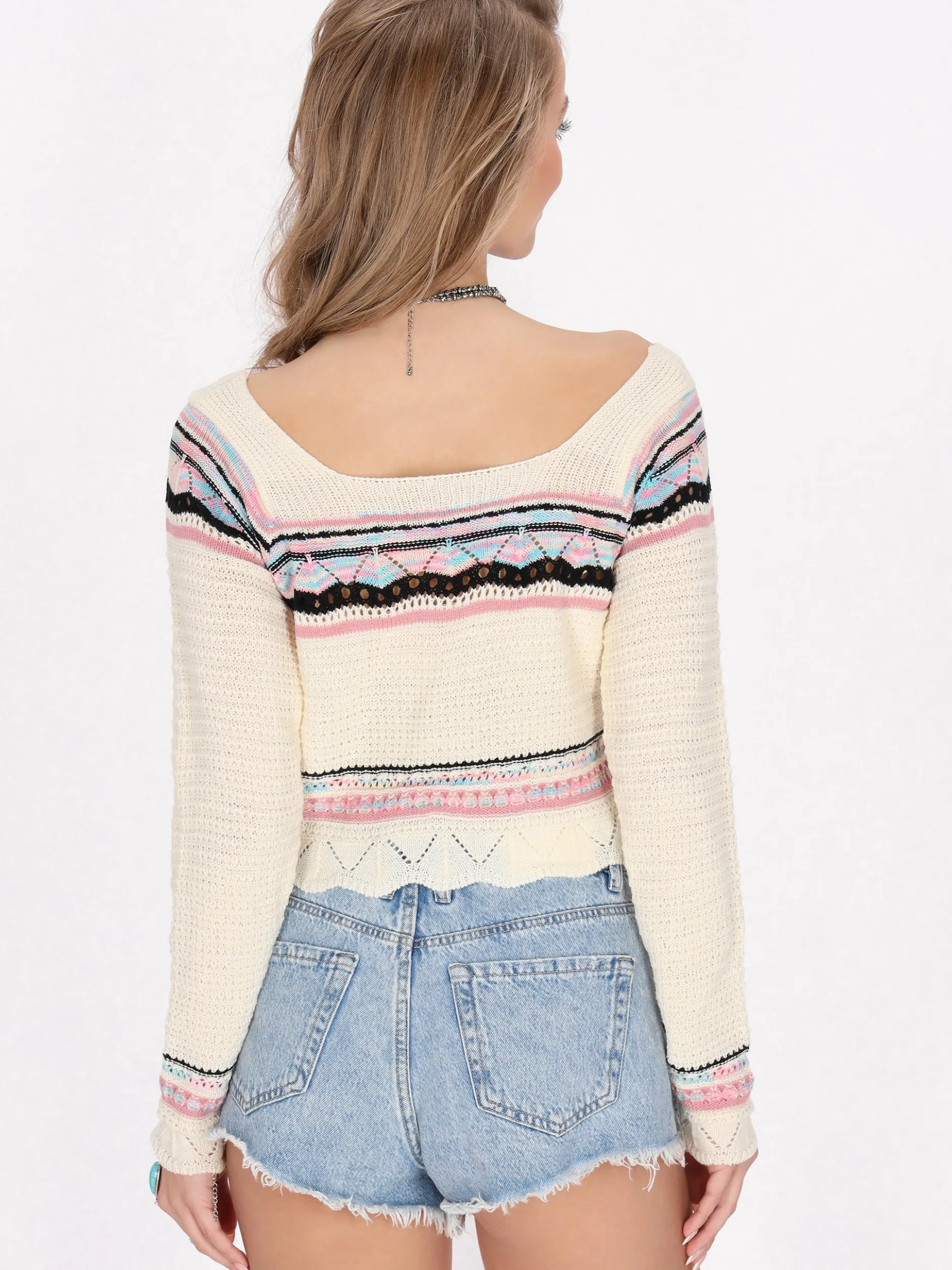 IZIA Damen Pullover in ecru