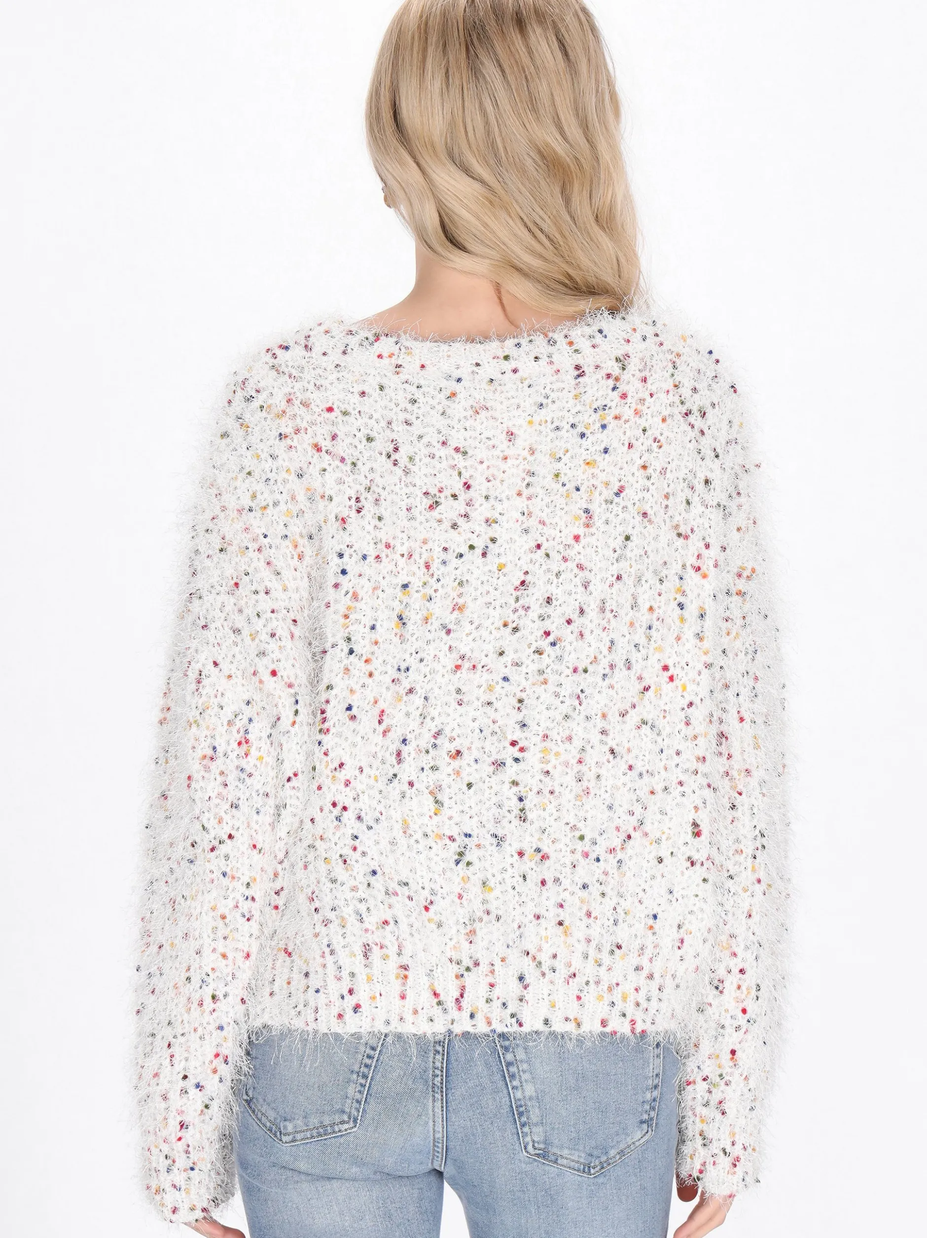 IZIA Damen Pullover in ecru - Ausschnitt: Rundhals