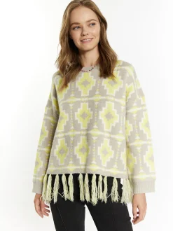 IZIA Damen Pullover in grau - Ausschnitt: Rundhals
