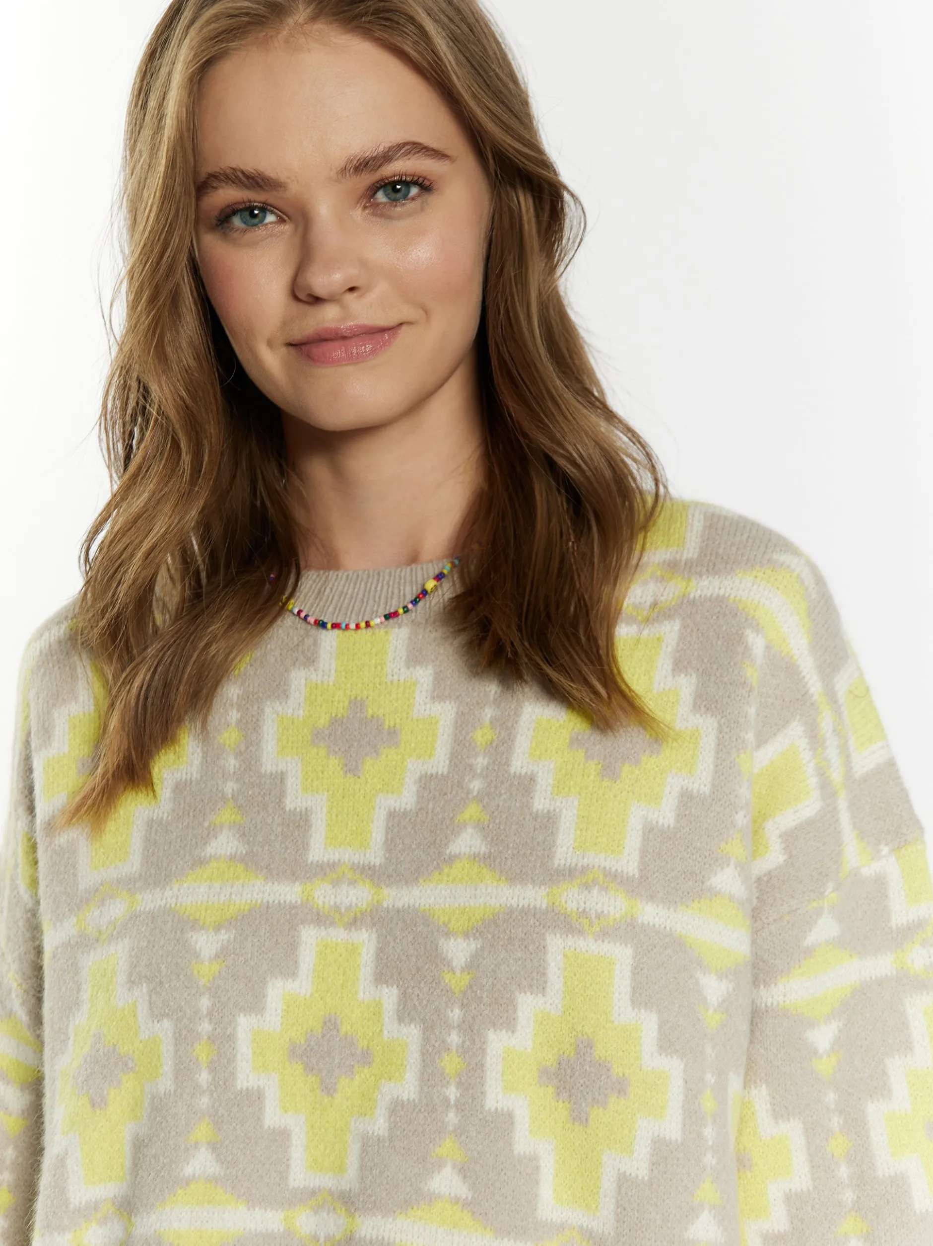 IZIA Damen Pullover in grau - Ausschnitt: Rundhals