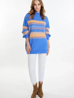 IZIA Damen Pullover in mehrfarbig - Ausschnitt: Rundhals