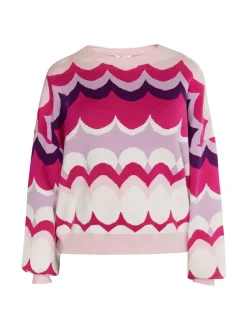 IZIA Damen Pullover in pink - Ausschnitt: Troyerkragen