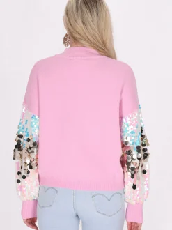 IZIA Damen Pullover in pink - Ausschnitt: ohne Kragen
