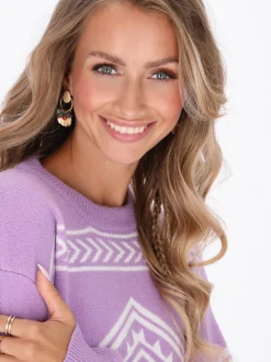 IZIA Damen Pullover in purple - Ausschnitt: Rundhals