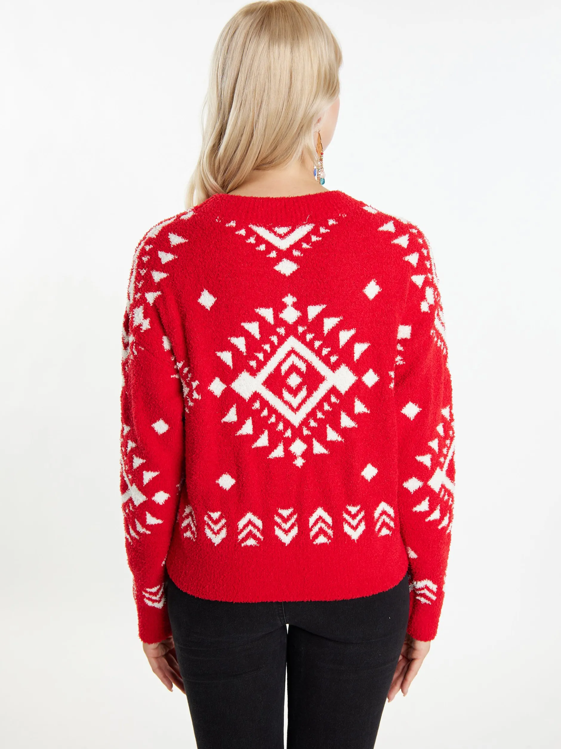 IZIA Damen Pullover in rot - Ausschnitt: Rundhals