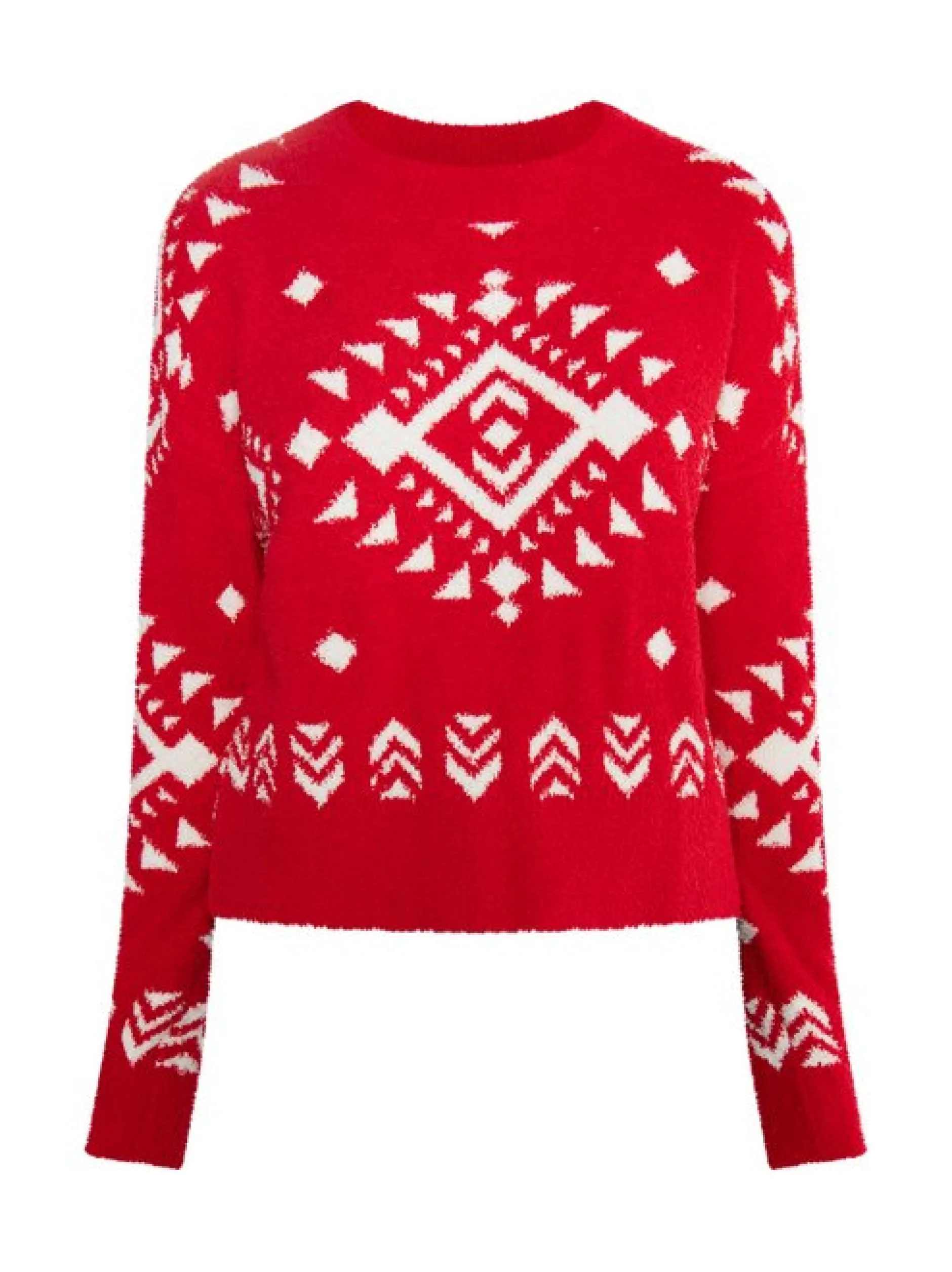 IZIA Damen Pullover in rot - Ausschnitt: Rundhals
