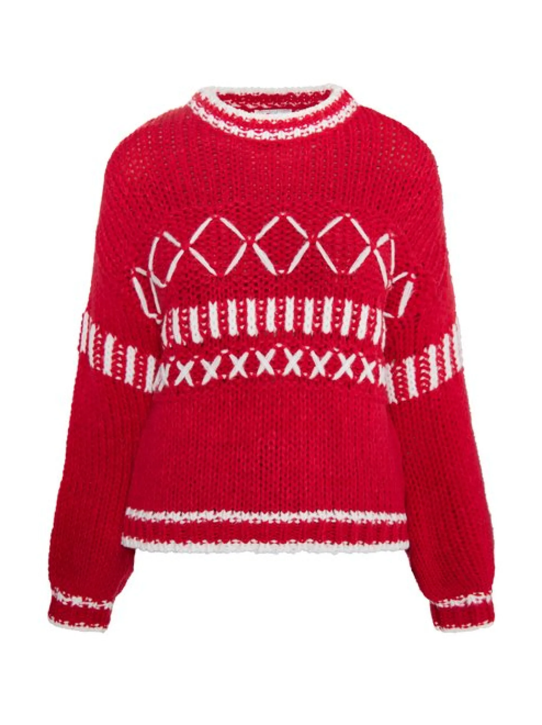 IZIA Damen Pullover in rot - Ausschnitt: Troyerkragen