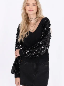 IZIA Damen Pullover in schwarz