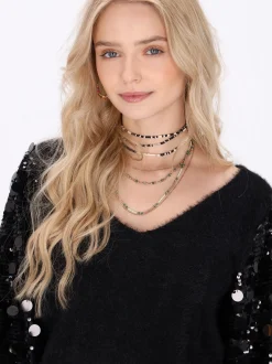 IZIA Damen Pullover in schwarz