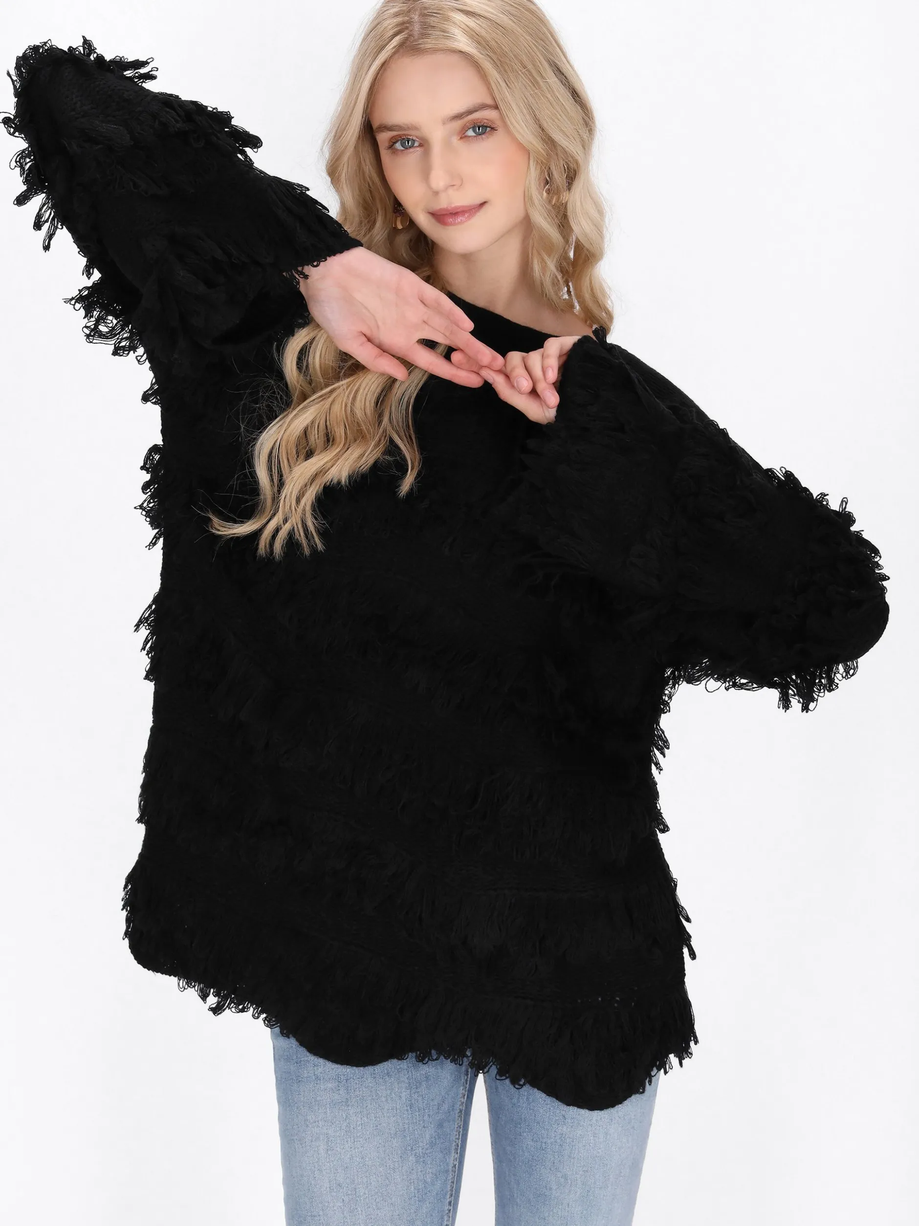 IZIA Damen Pullover in schwarz