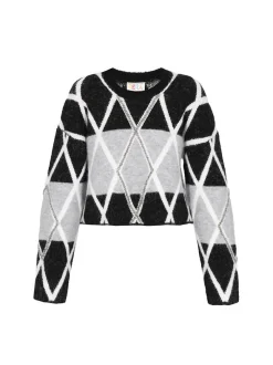 IZIA Damen Pullover in schwarz - Ausschnitt: Rundhals