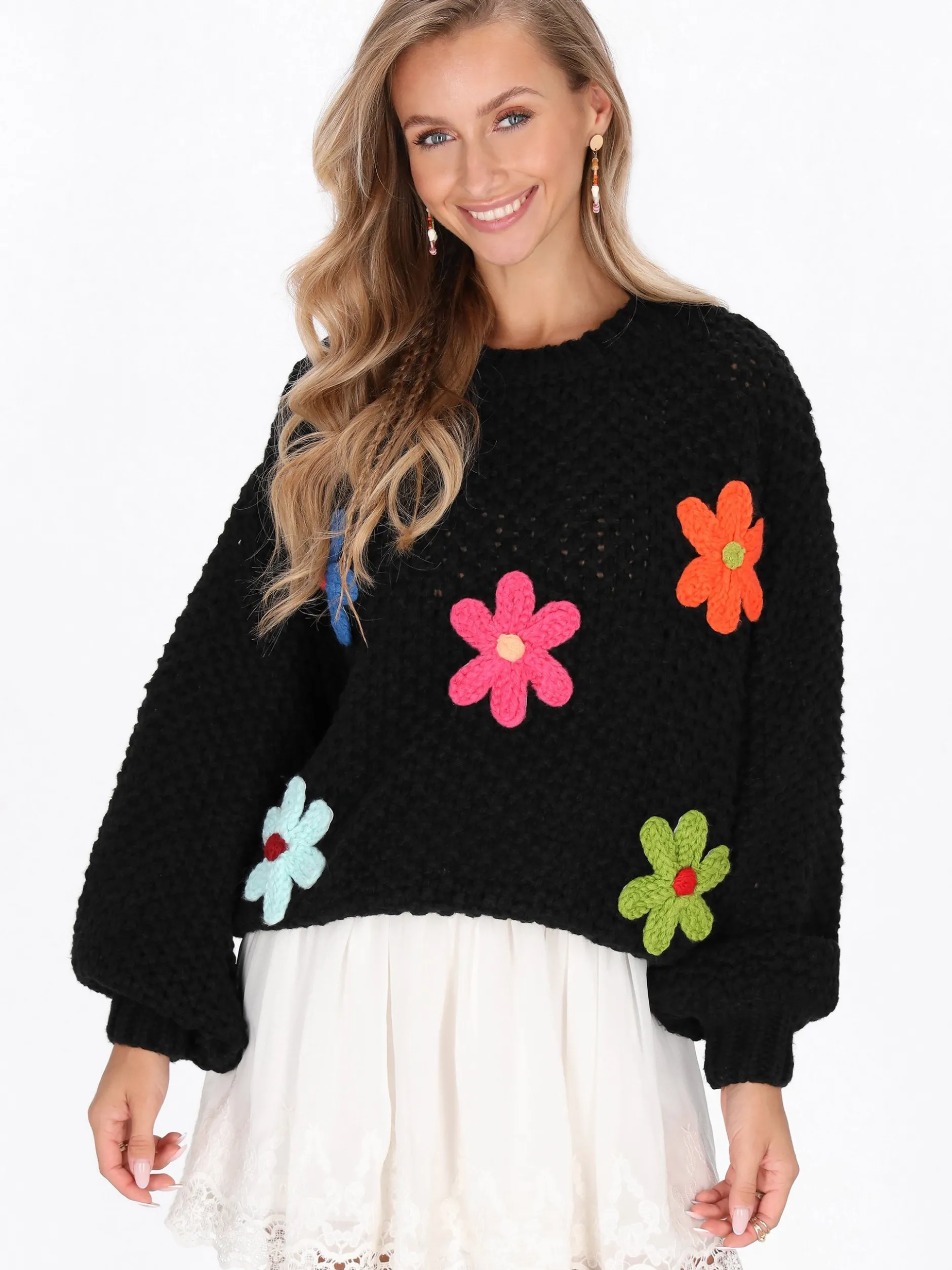 IZIA Damen Pullover in schwarz - Ausschnitt: Rundhals