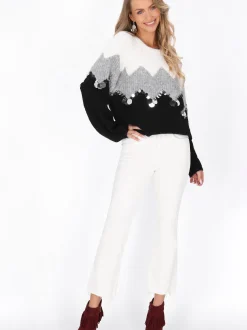 IZIA Damen Pullover in schwarz - Ausschnitt: Rundhals